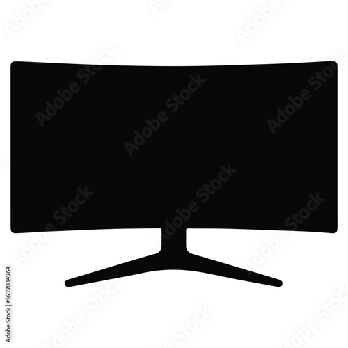 Curved Monitor Silhouette for Gaming, Tech Devices, and Office Displays