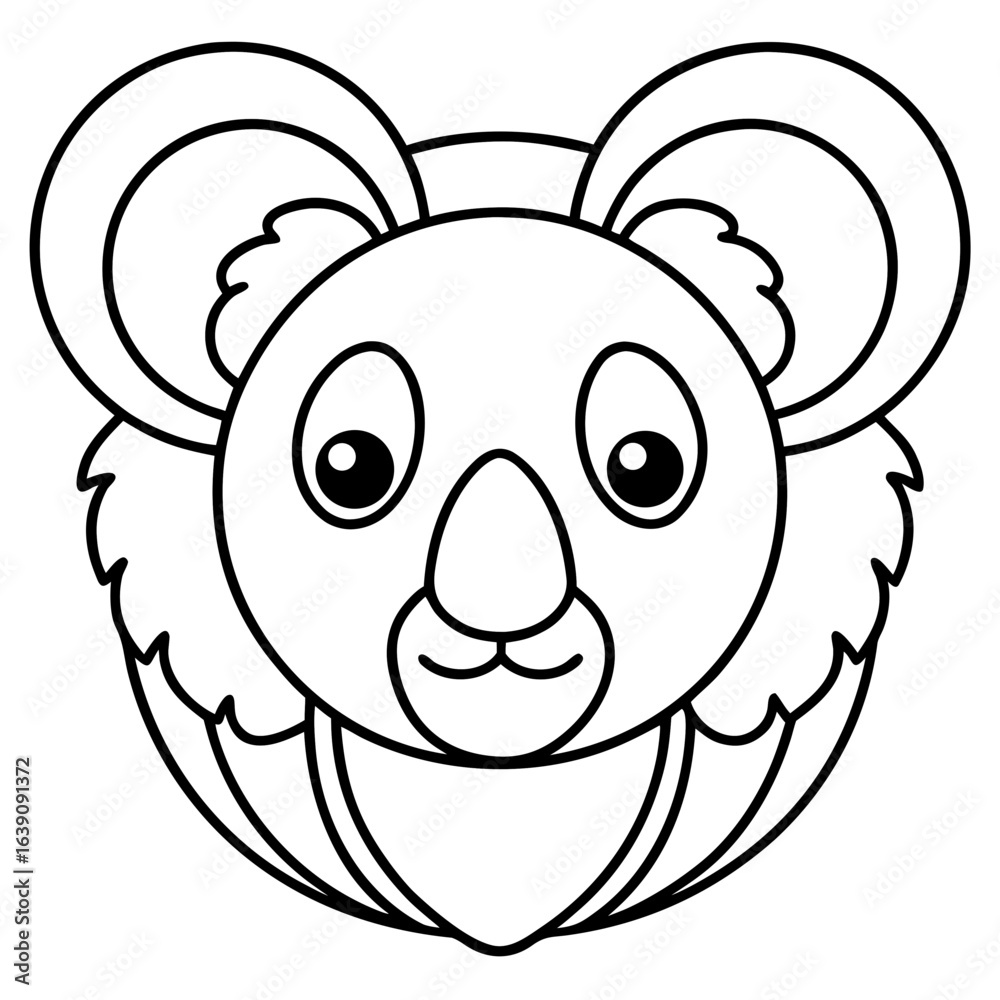 Fototapeta premium Koala Outline Mandala Style Vector Design