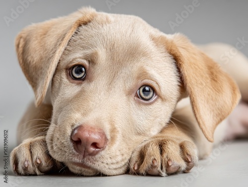 Wallpaper Mural Adorable labrador puppy lying down and resting its head on paws Torontodigital.ca