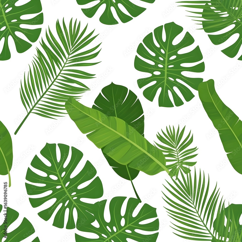 Fototapeta premium seamless pattern with leaves