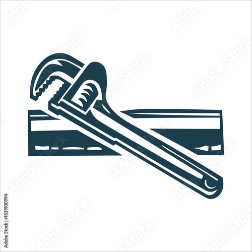 Pipe Wrench Tool Vector Illustration Pipe Wrench plumbing tool