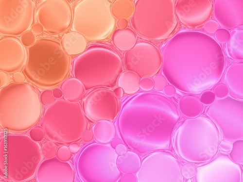 Wallpaper Mural High-resolution abstract texture with pink and orange bubble-like shapes. Smooth gradients create a modern, vibrant background ideal for design, branding, and digital art projects. Torontodigital.ca