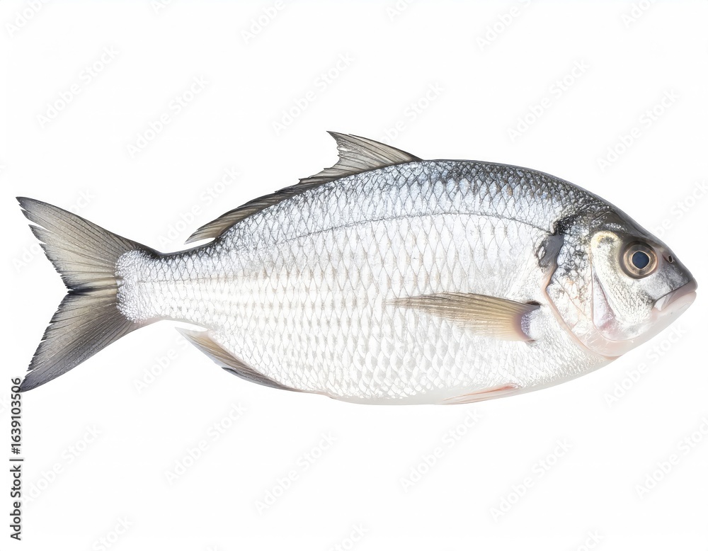 Fototapeta premium Silver Fish: A Clean, Studio-Lit Still Life