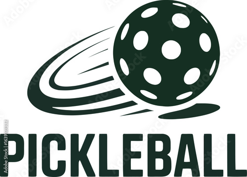 Dynamic Pickleball Sport Logo Design with Motion Trails and Bold Typography on Transparent Backdrop