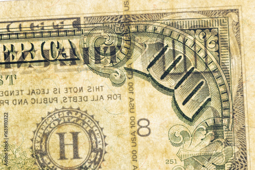 Fotografie old dollars from 1990 that are legal tender, money with a face value of one hund