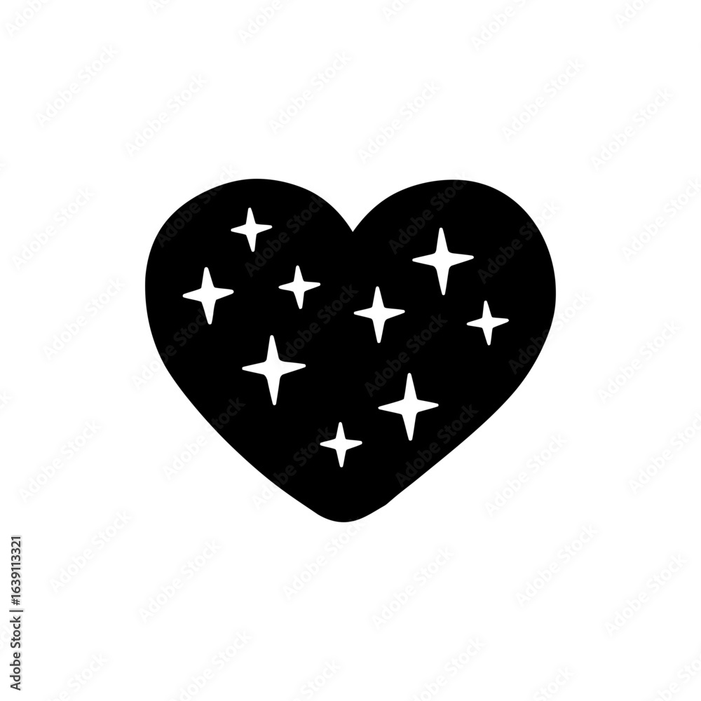 Stars Inside Heart Symbolizing Wonder and Emotional Inspiration Stars Inside Heart Symbolizing Wonder and Emotional Inspiration