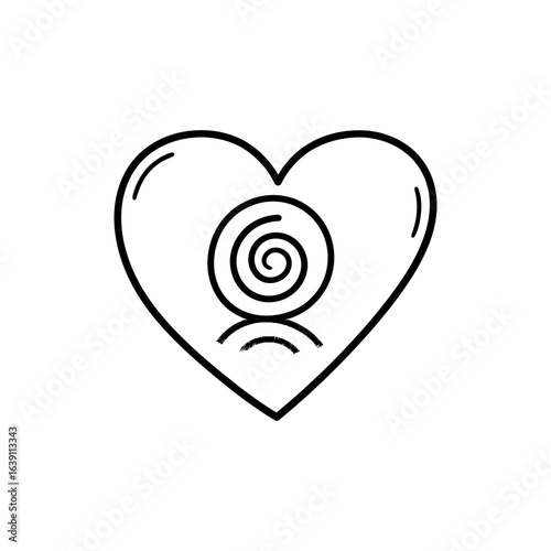Spiral Inside Heart Symbolizing Reflection and Emotional Depth