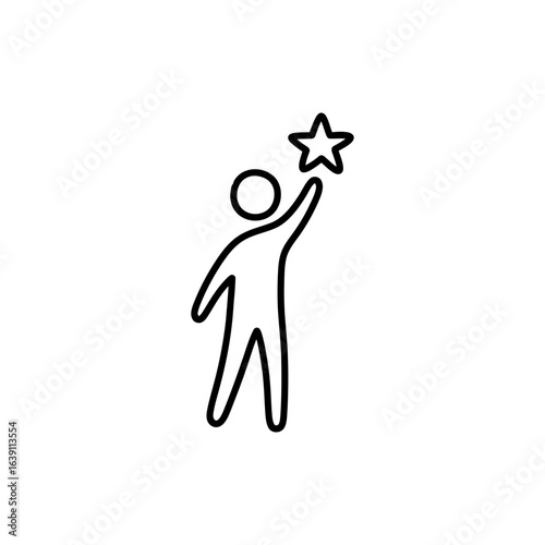 Person reaching for star symbolizing hope and aspiration