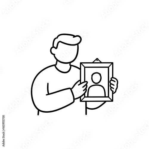 Person Holding Frame Representing Self-Image and Identity Reflection