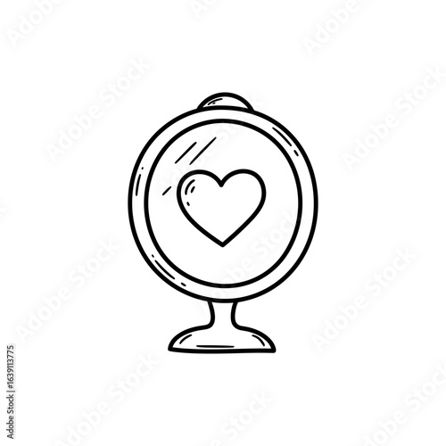 Mirror Reflecting Heart Symbol Representing Self Perception and Love