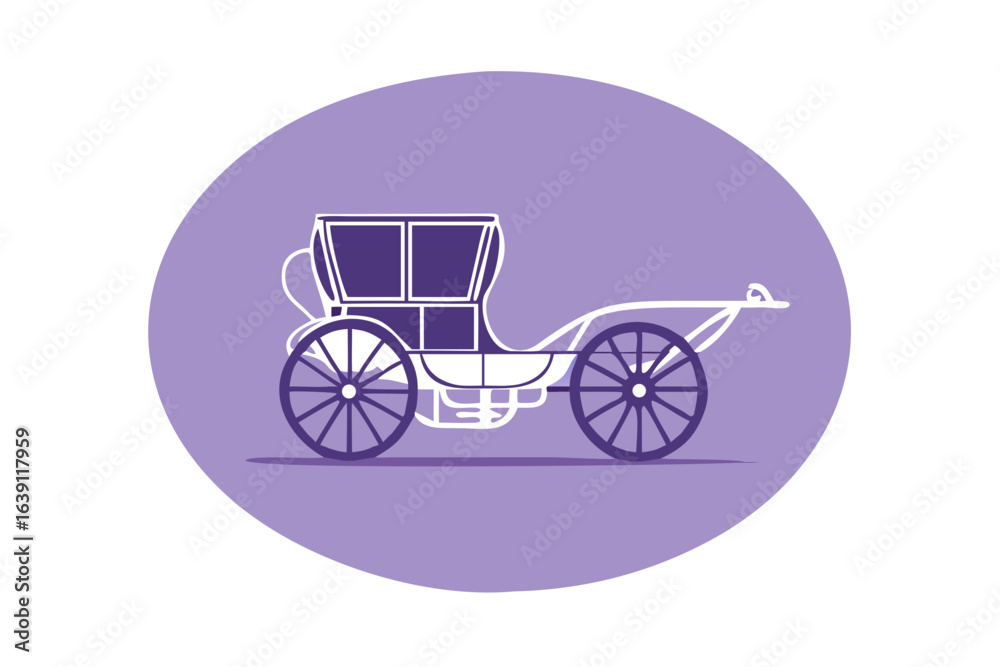 Fototapeta premium Purple horse carriage illustration