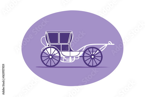 Purple horse carriage illustration