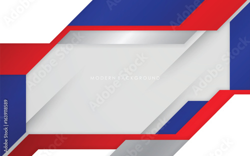 Blue white red flag abstract curve background A4 size