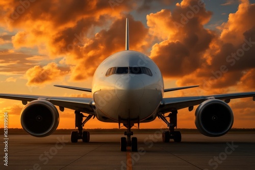 A Glimpse into the Sky's Canvas at an Airport Runway