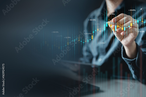 Tableau sur toile Stock market investment