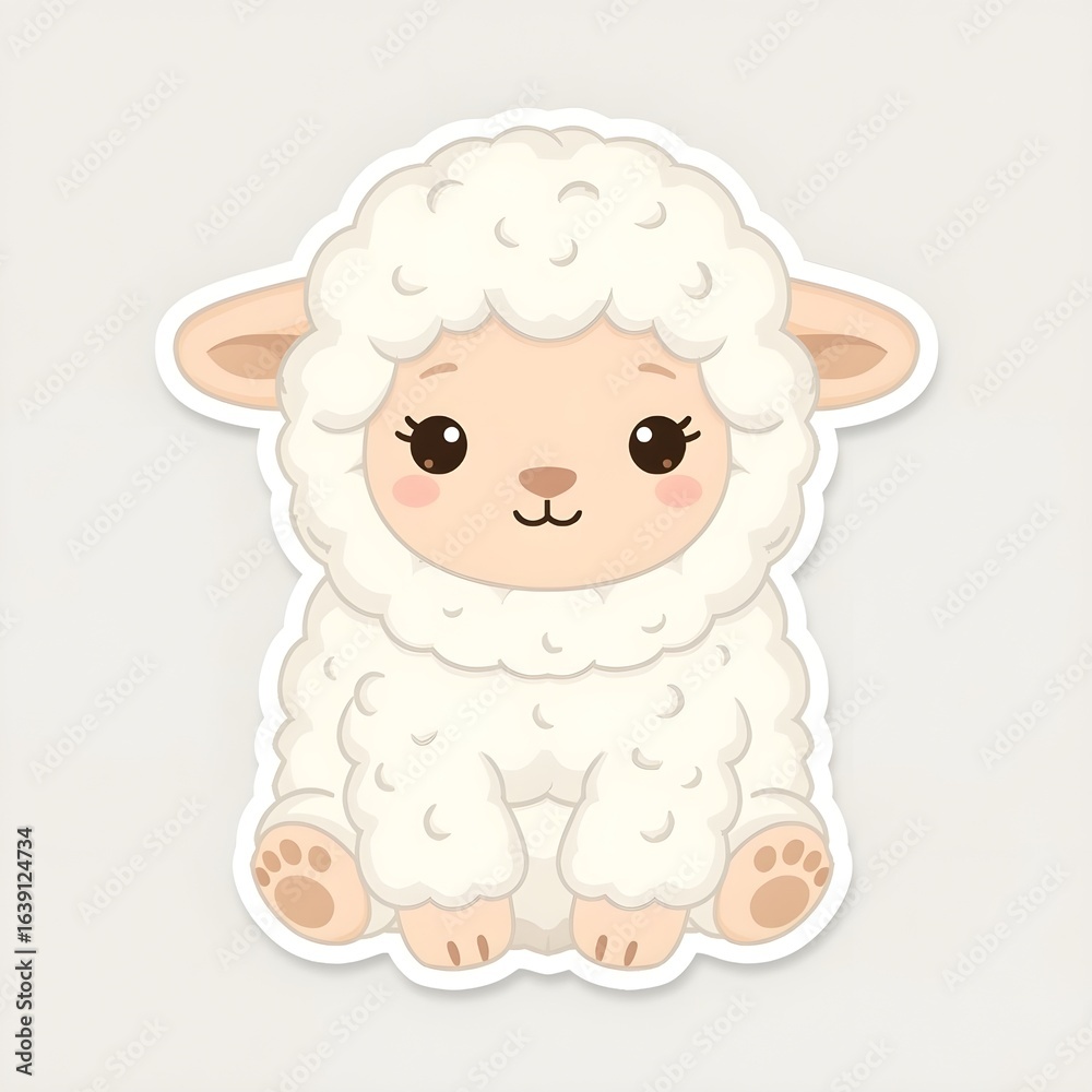 Fototapeta premium Fluffy Sheep Plush Toy Vector pt1