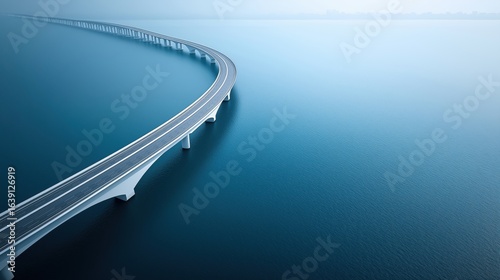 Wallpaper Mural A modern highway bridge arches gracefully over calm waters, creating a serene and innovative connection between land and sea. Torontodigital.ca