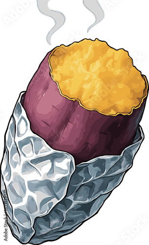ホクホクの焼き芋のイラスト