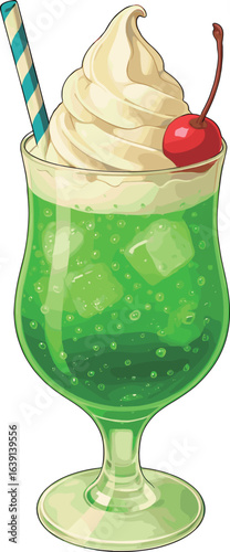 クリームメロンソーダのイラスト
