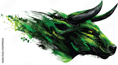 Abstract green bull head illustration