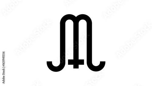 Malbon symbol, black isolated silhouette