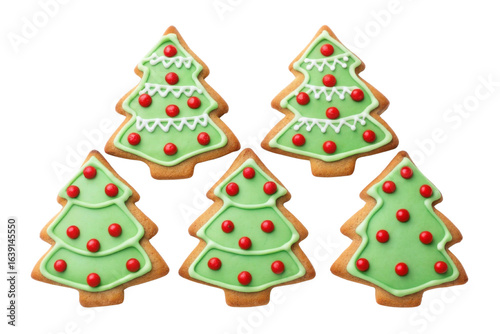 Wallpaper Mural Delightful Christmas tree cookies decorated with vibrant icing and festive colors create joyful holiday atmosphere Torontodigital.ca