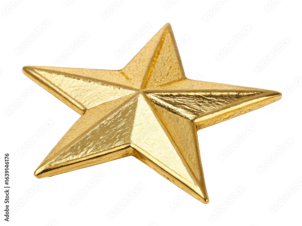 Fototapeta premium Shiny gold star ornament symbolizes celebration and joy, perfect for Christmas decorations and festive occasions