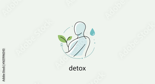 Depicting body detox with water drop and leaves for fresh beginning. Body detox is essential for health and wellness, cleansing all impurities for clean lifestyle.