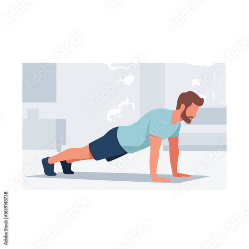 Person demonstrating fitness at home in stylish active wear, engaging core muscles for fitness at home workout. Fitness at home training shows strong body for exercising routine.