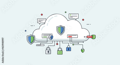 Secure cloud storage system with data protection and security protocols. Cloud computing offers reliable data storage, ensuring privacy and confidentiality.