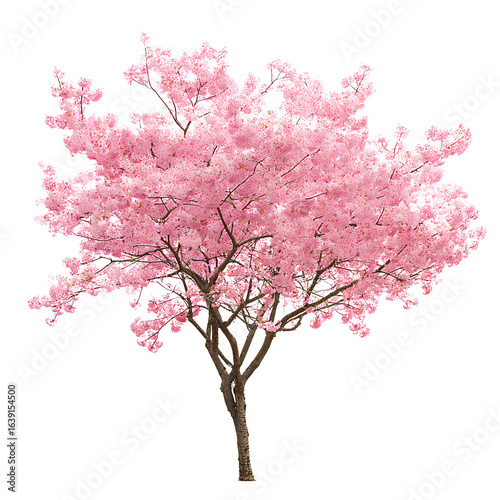 Pink blossoming cherry tree image