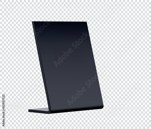 Plastic and acrylic table talker, promotional upright menu table tent sign holder, table menu card display stand picture frame for mock up and template design.