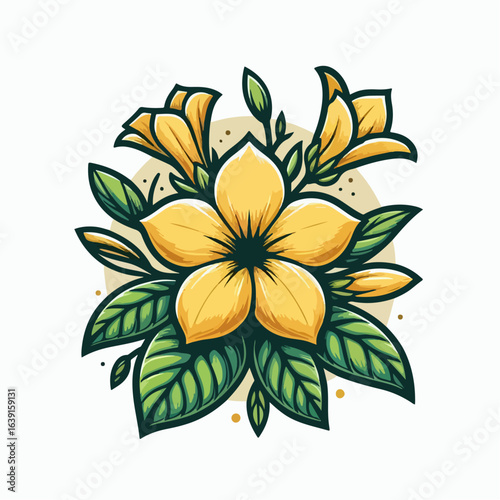 beautiful illustration of frangipani flower