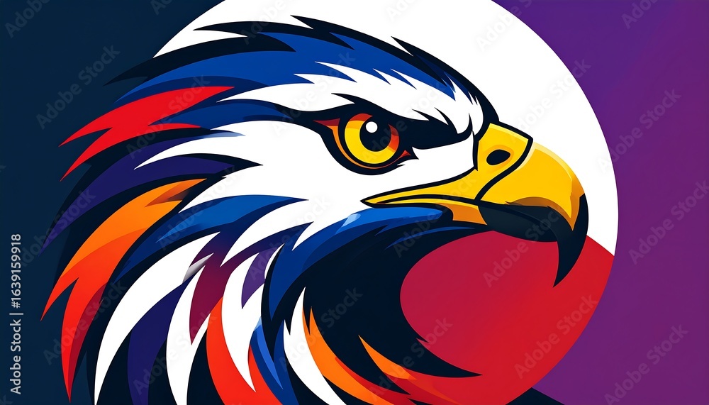 Obraz premium Close-up vibrant eagle head graphic