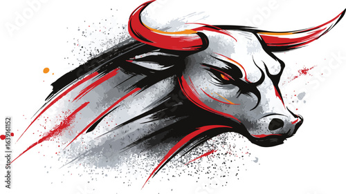 Aggressive bull graphic design