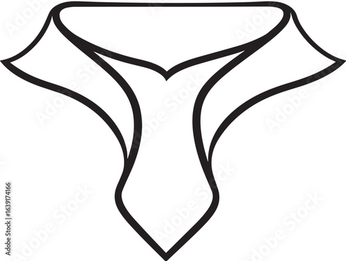 Stylish cravat tie icon in elegant minimal line vector format