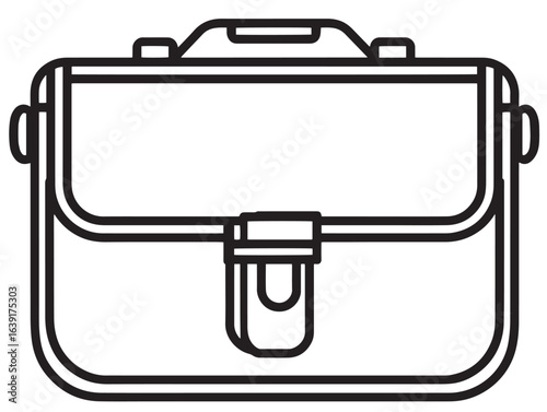 Chic crossbody bag fashion icon in clean minimal line art