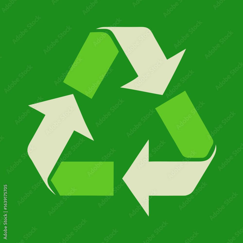 Obraz premium recycle symbol on green background