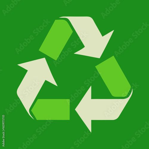 recycle symbol on green background