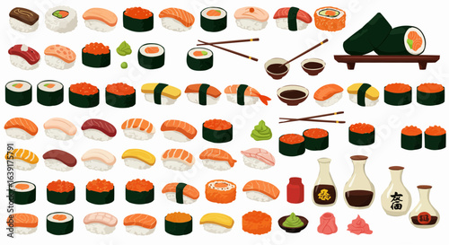 Sushi selection, a culinary journey showcasing an array of delectable Japanese delicacies.