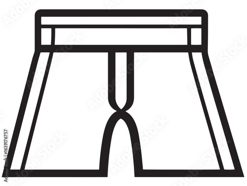 Minimalist culottes clothing icon in stylish clean vector fashion art
