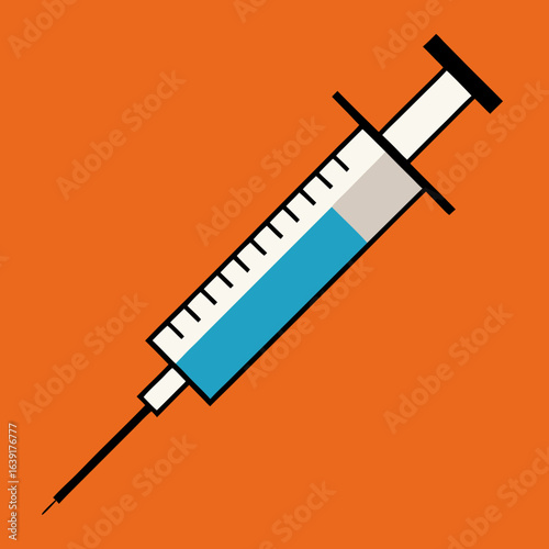 syringe with blood drop