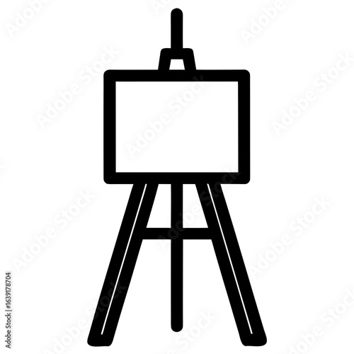 wooden easel with blank canvas