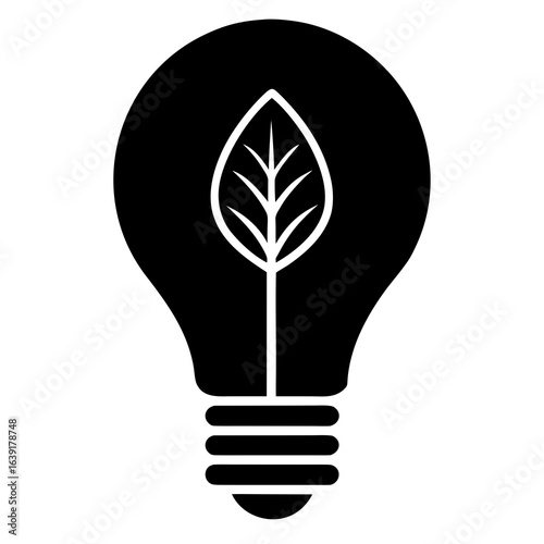 light bulb with leaf