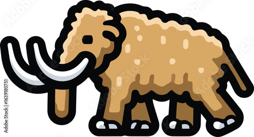 Cartoon mammoth illustration prehistoric animal