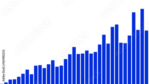 Blue data chart graph diagram growth increasing bar statistic information analysis visual representation