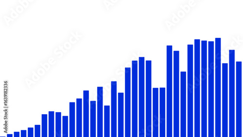 Blue histogram chart graph diagram statistics data analysis information visualization representation analytics