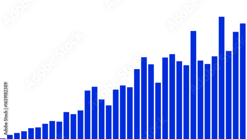 Blue bar chart graph data analysis statistical representation visual information diagrammatic illustration trend growth