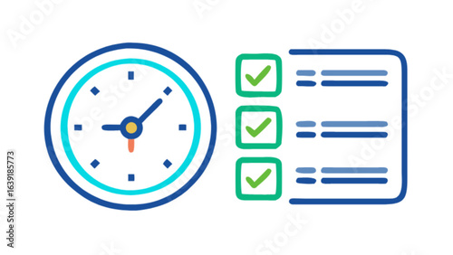 Time management checklist productivity schedule planning deadline task organization efficiency and focus concept