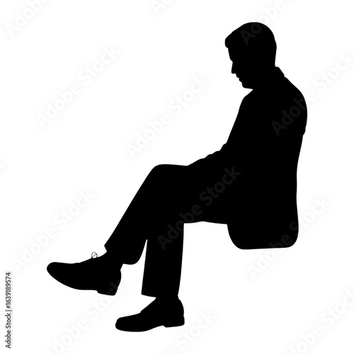 Man in suit sitting down silhouette formal wear